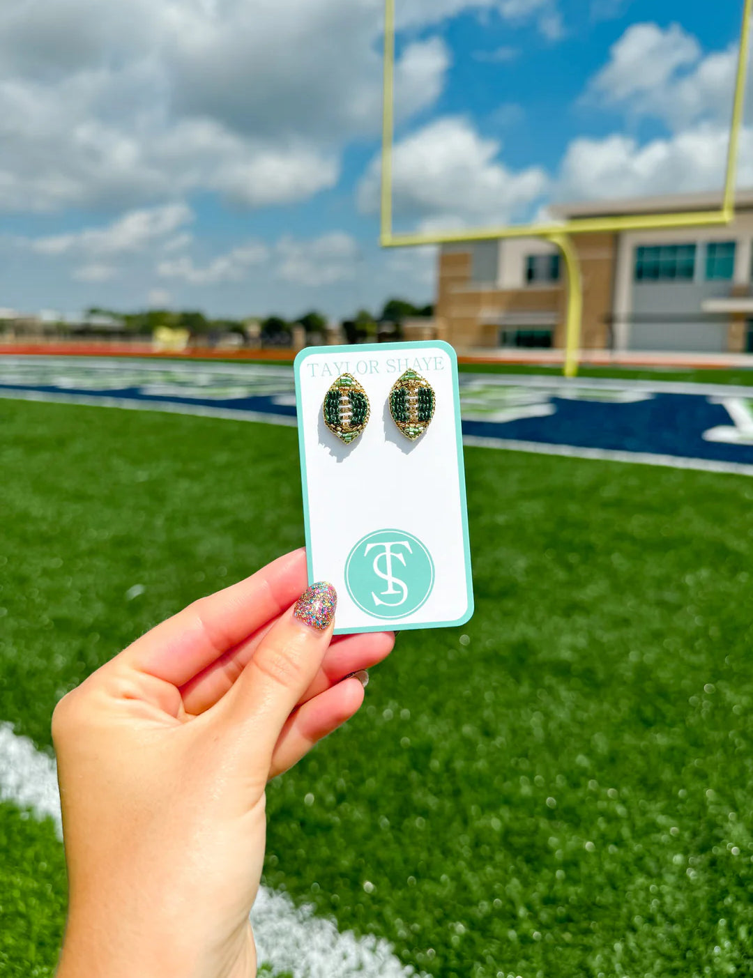 Beaded Football Studs | Various