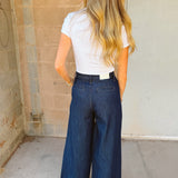 Pistola | Delphine Pleated Denim Wide Leg - Force