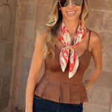 Jenni Earle | Silk Scarf - “Kickin' Up Dust” - Square Neck & Hair Scarf