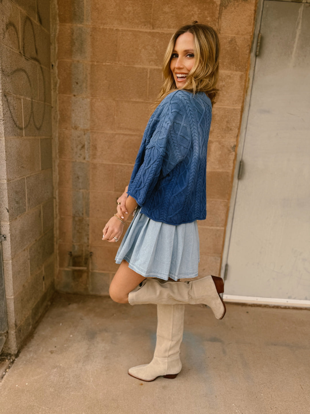 Denim Pull-On Skort -Lt. Blue