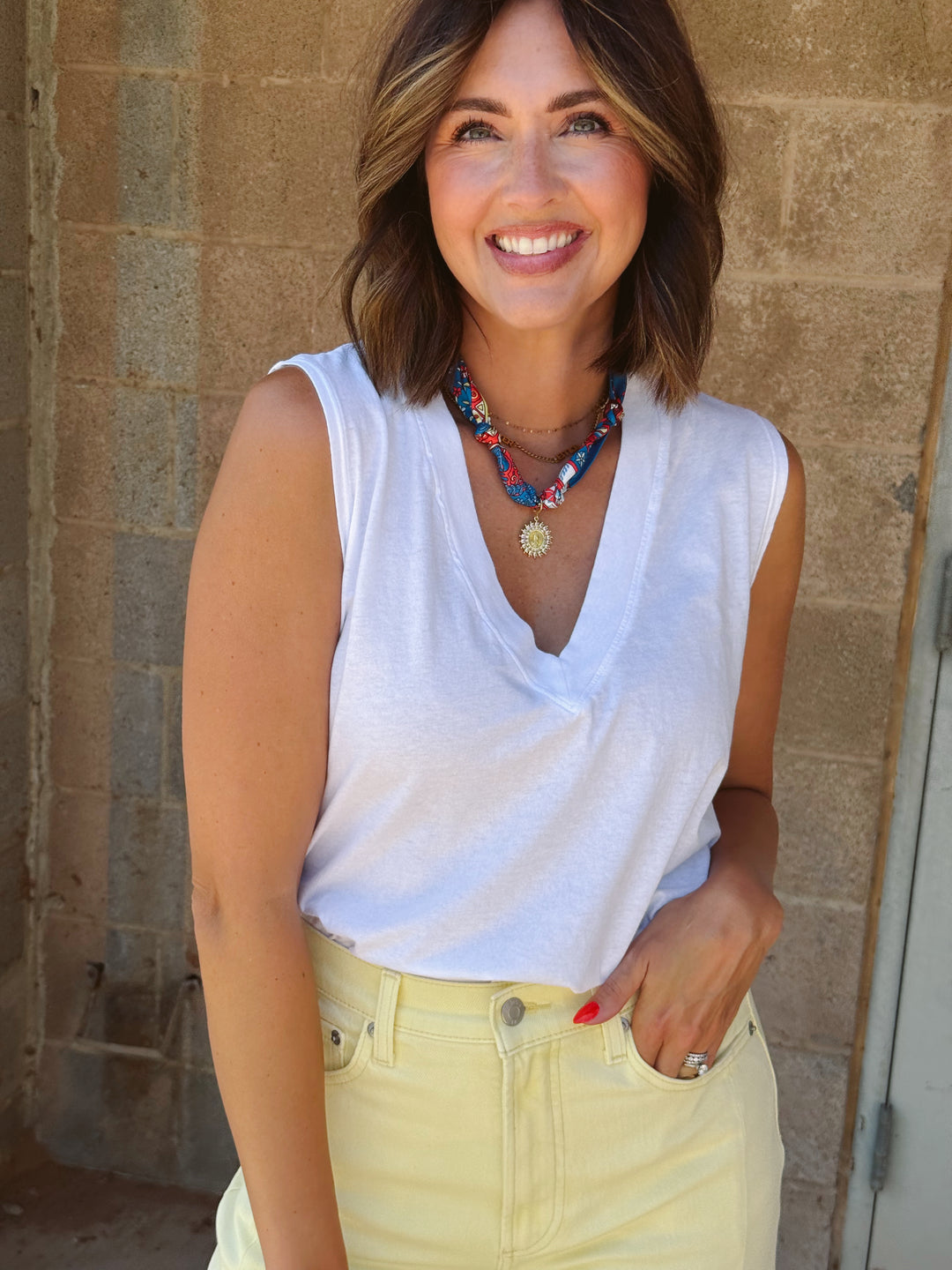 Pave Saint Scarf Necklace