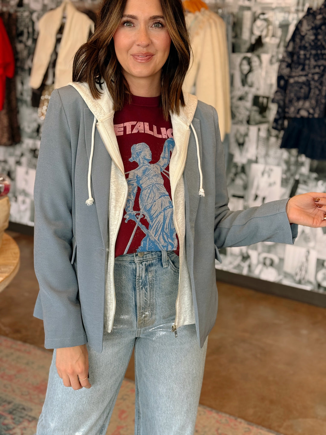 Daydreamer | Metallica Justice For All Oversized Crew Sweatshirt - Dark Cherry