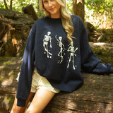 Friday + Saturday | Dancing Skeletons Mockneck - Navy