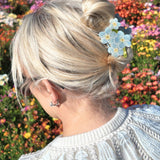Solar Eclipse | Hand-painted Forget-Me-Not Claw Hair Clip