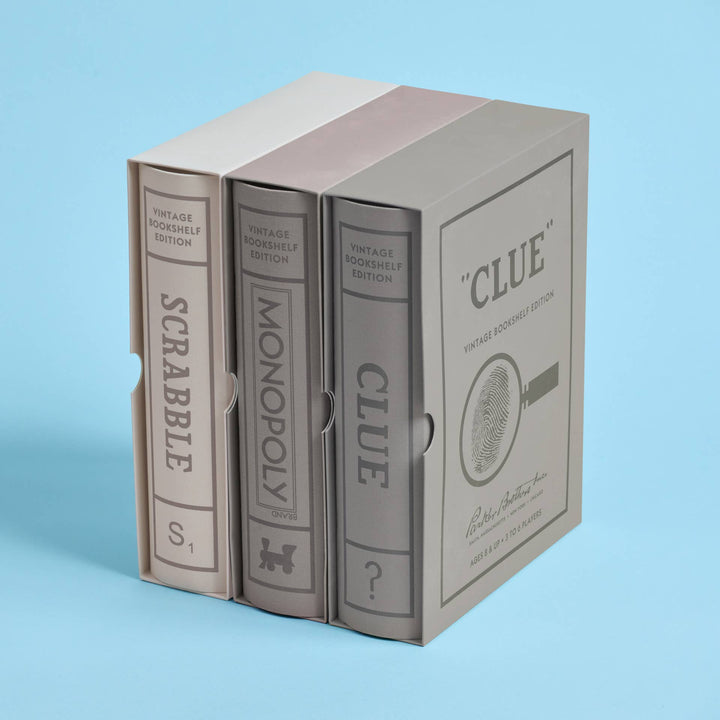 Scrabble, Monopoly, Clue Vintage Bookshelf Assortment