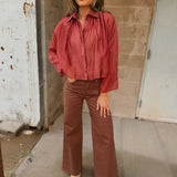 The Shirt | The Longsleeve Hayden Shirt- Brick Red