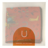 Jenni Earle | Silk Scarf - ‘Word Jumble’ – Brick Dust - Square Scarf