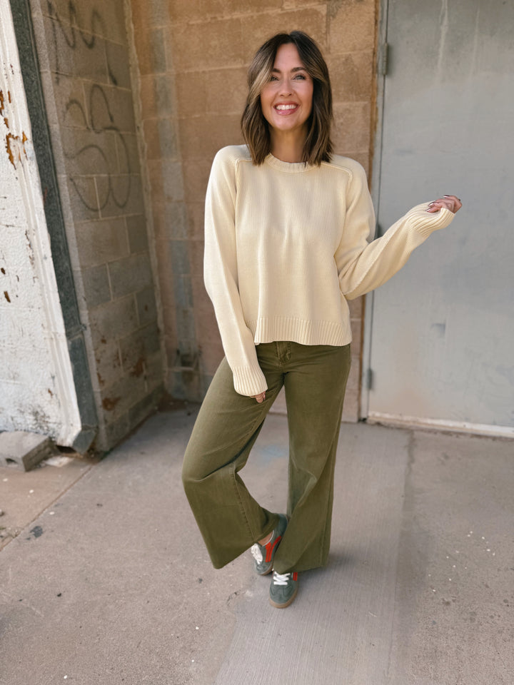 Free People | Spring Street Pullover- Banana Cream