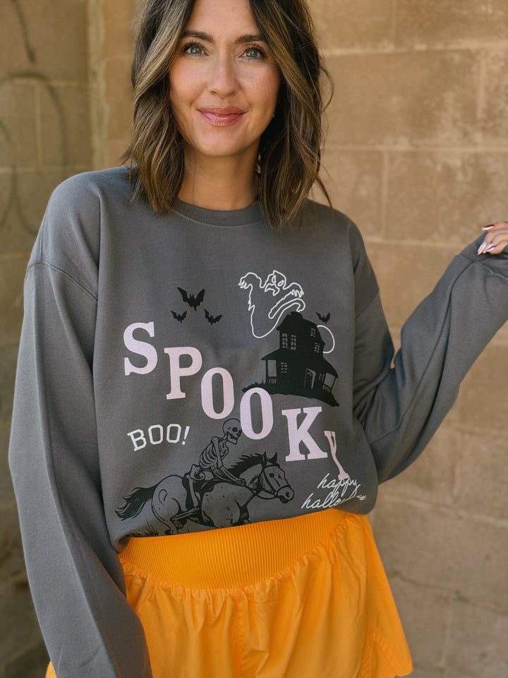 Spooky Rider Sweatshirt- Grey