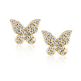 Sahira Jewelry Design | Elsie Pave Butterfly Studs - Gold