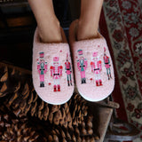 Living Royal | Indoor / Outdoor Slippers - Holiday - Nutcrackers - Pink