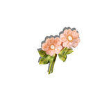 Solar Eclipse | Hand-painted Wild Roses Claw Hair Clip