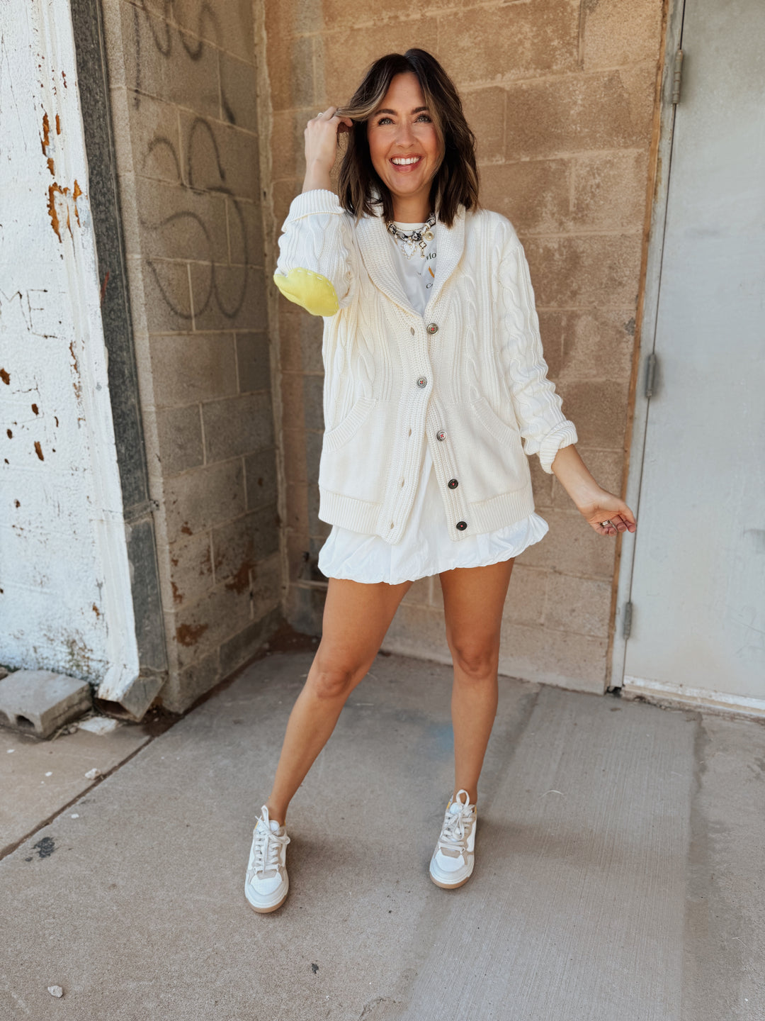 Kerri Rosenthal | Shawl Collar Helen Imperfect Heart Cardigan - Natural