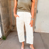 Pistola | Sabrina Curved Utility Pant - White