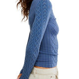 Free People | So Soft Seamless Modal Cable L/S - Vintage Indigo