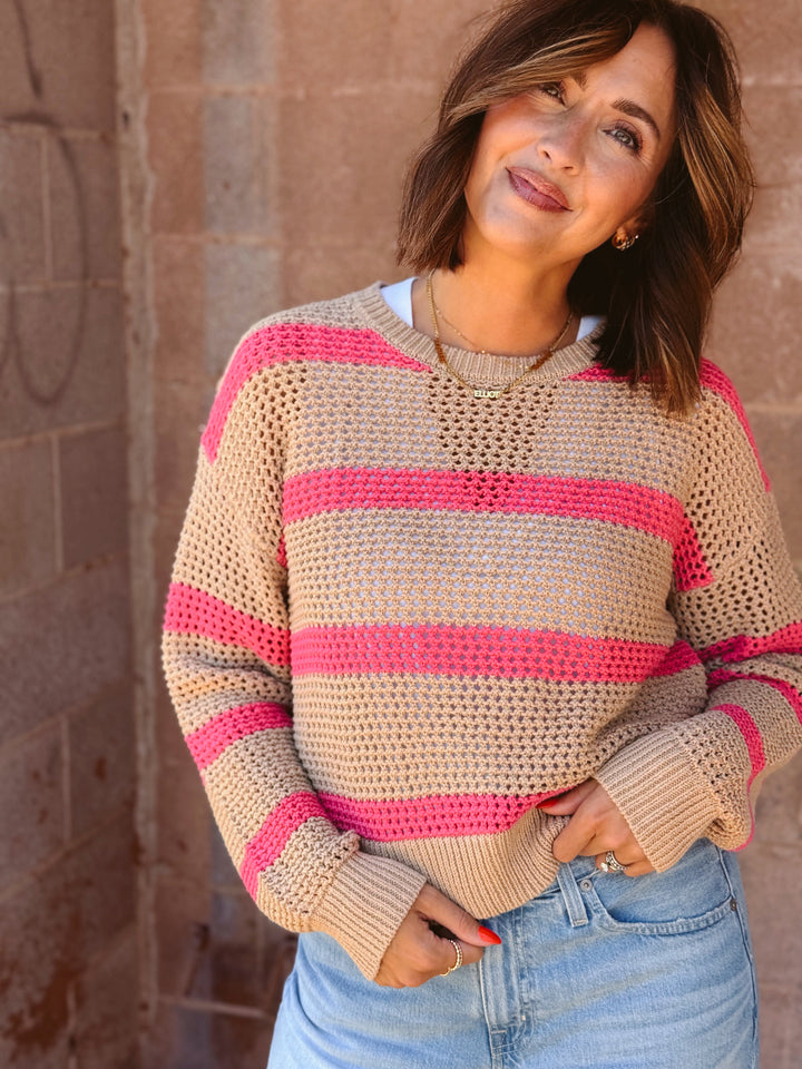 Z Supply | Broadbeach Striped Sweater - Biscuit