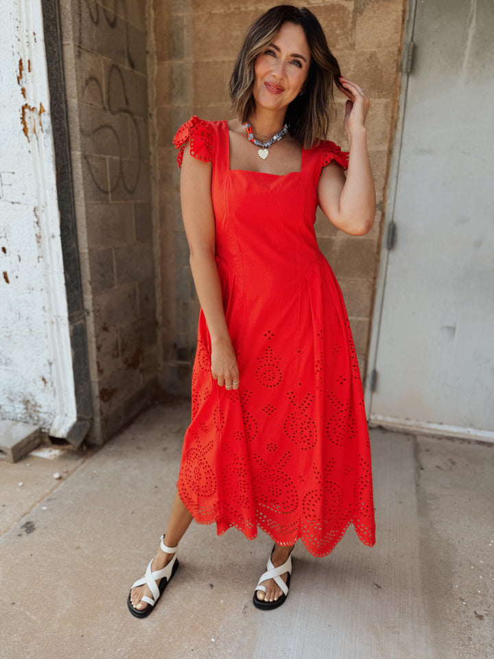 Cleobella | Kiki Midi Dress - Poppy Red