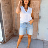 Perfect White Tee | Margot Sleeveless Tee - White