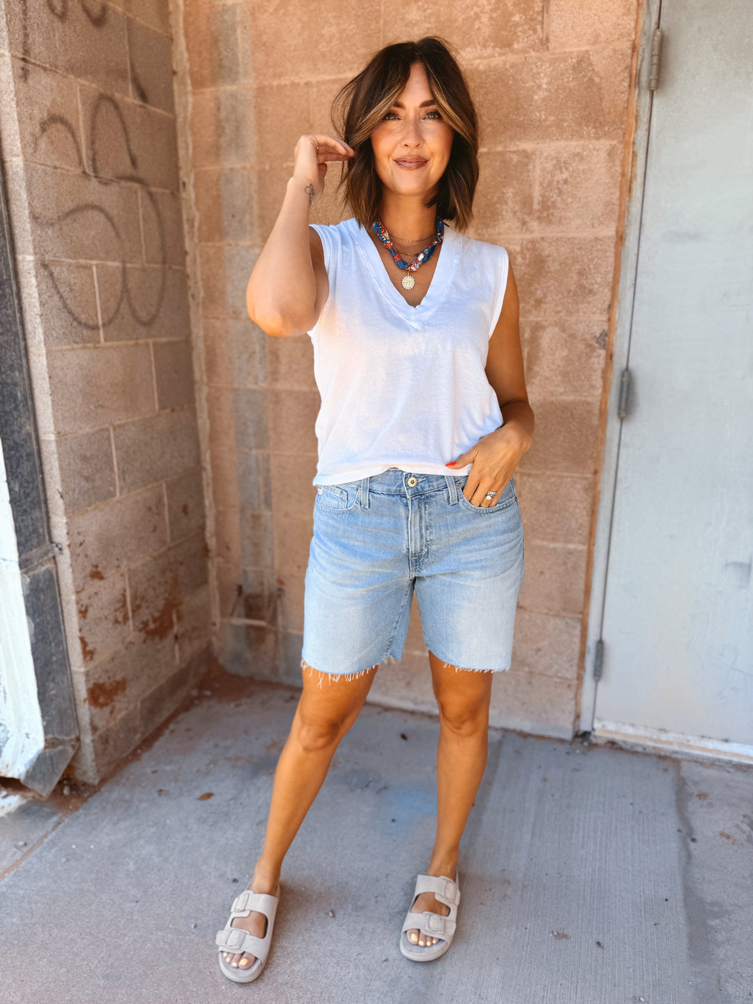 Perfect White Tee | Margot Sleeveless Tee - White