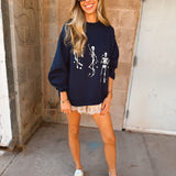 Friday + Saturday | Dancing Skeletons Mockneck - Navy