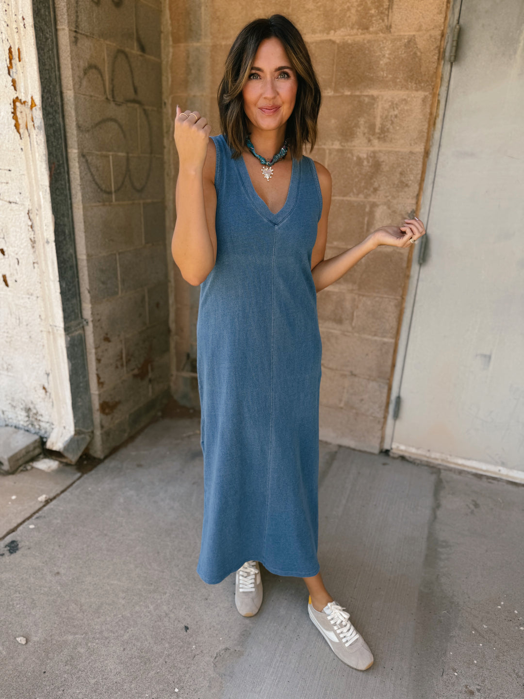 Z Supply | Palisades Jersey Denim Dress - Vintage Indigo