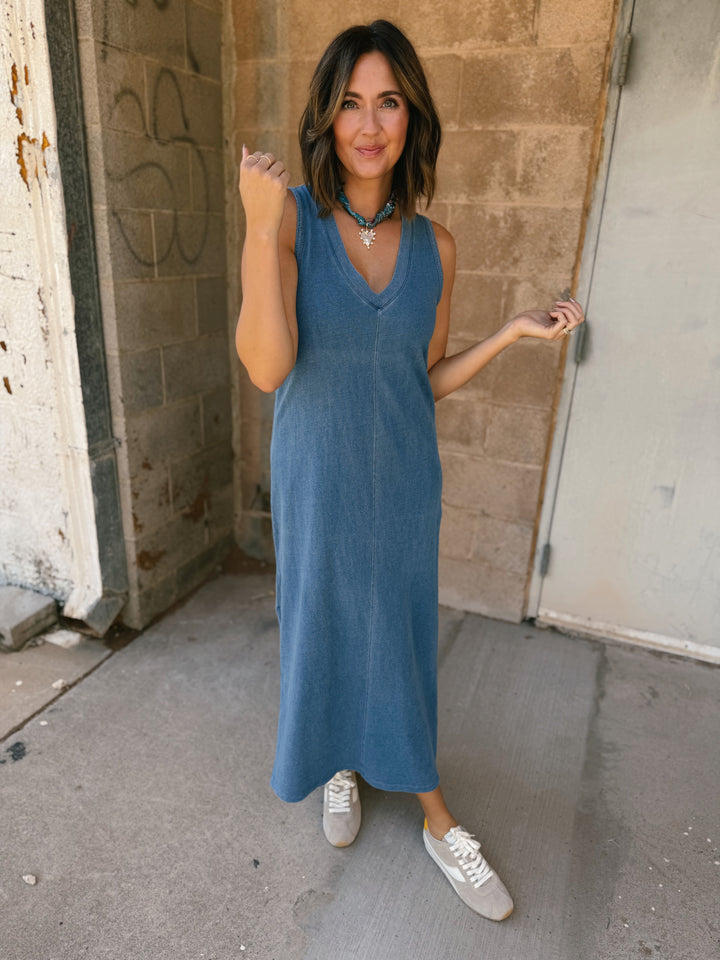 Z Supply | Palisades Jersey Denim Dress - Vintage Indigo