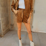 Z Supply | Ivory Suede Short - Saddle Suede