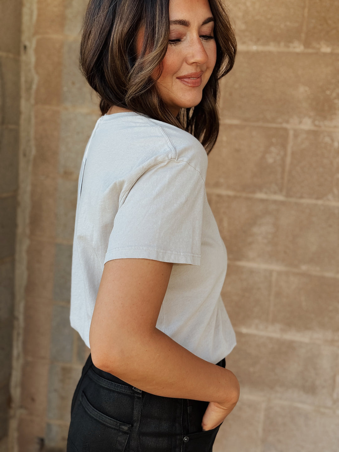 BLACK FRIDAY - Perfect White Tee | Harley Boxy Crew -Silver