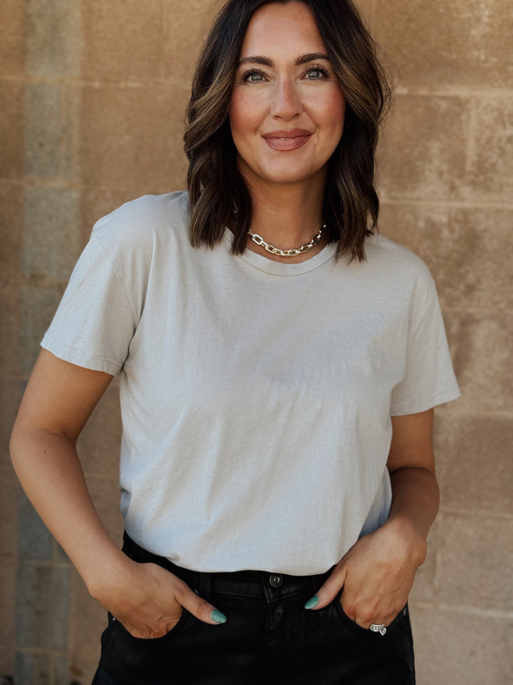 BLACK FRIDAY - Perfect White Tee | Harley Boxy Crew -Silver