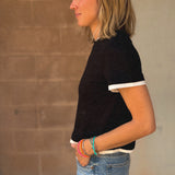 Good American | The Layered Tee - Black
