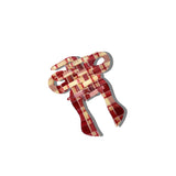 Solar Eclipse | Hand-painted Red Plaid Coquette Bow Claw Hair Clip