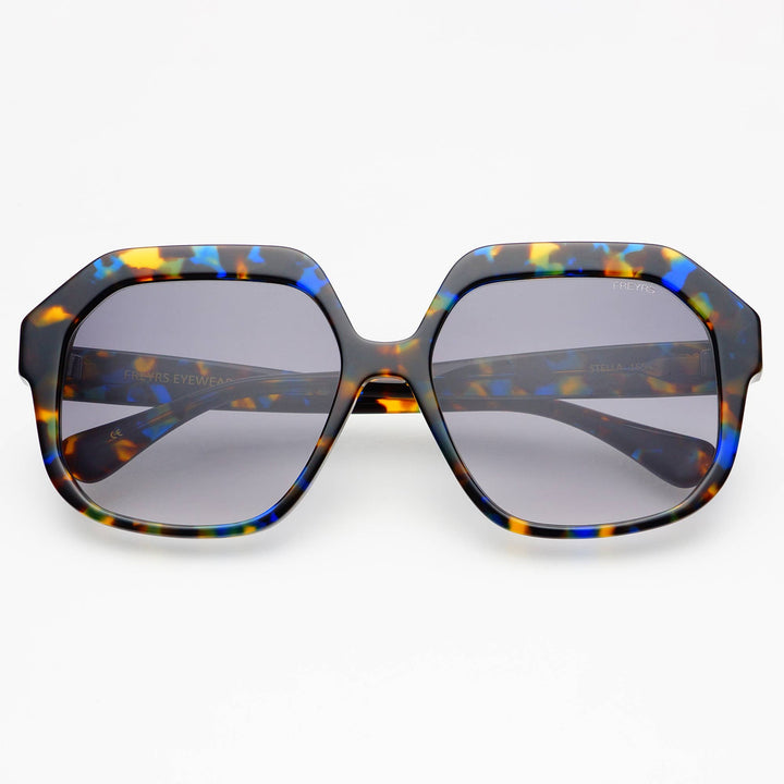 Stella Octagonal Sunglasses: Blue Tortoise