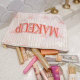 Makeup - Pink Ribbons Clear Coat Bag