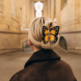 Solar Eclipse | Hand-painted Monarch Butterfly Claw Hair Clip