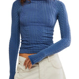 Free People | So Soft Seamless Modal Cable L/S - Vintage Indigo