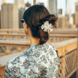 Solar Eclipse | Hand-Painted Origami Snowflake Hair Claw Clip