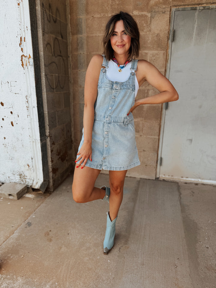 We The Free | Edie Denim Skirtall - Apple Blues