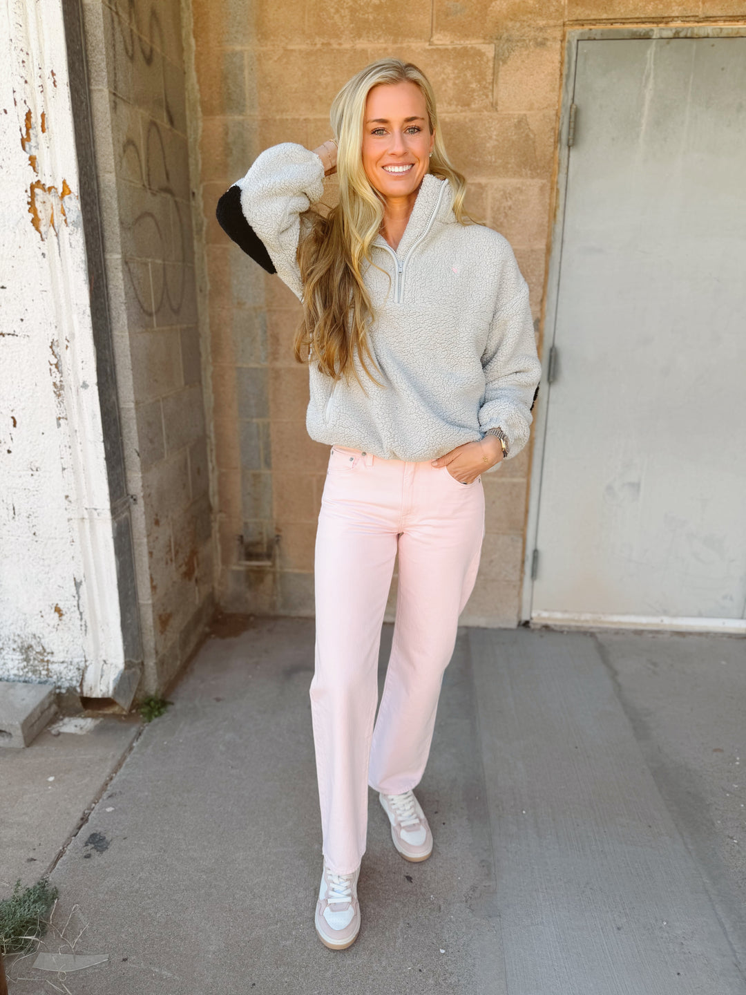 Kerri Rosenthal | Quarter Zip Coze Magoze - Light Gray