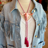 Rahya Jewelry Design | Longhorn Bolo - Sugar with Bubblegum Pink & Fuchsia