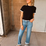 Good American | The Layered Tee - Black