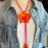 Rahya Jewelry Design | Orchid Bolo Orange Citrus with Hot Pink and Orange