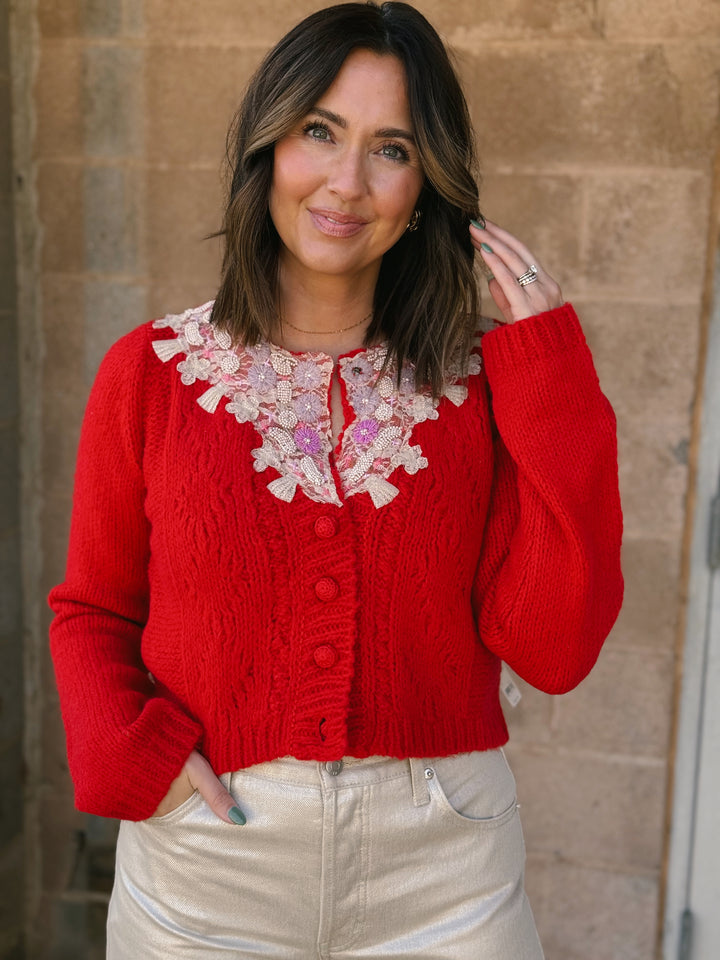 Free People | One Pixie Cardi - Red