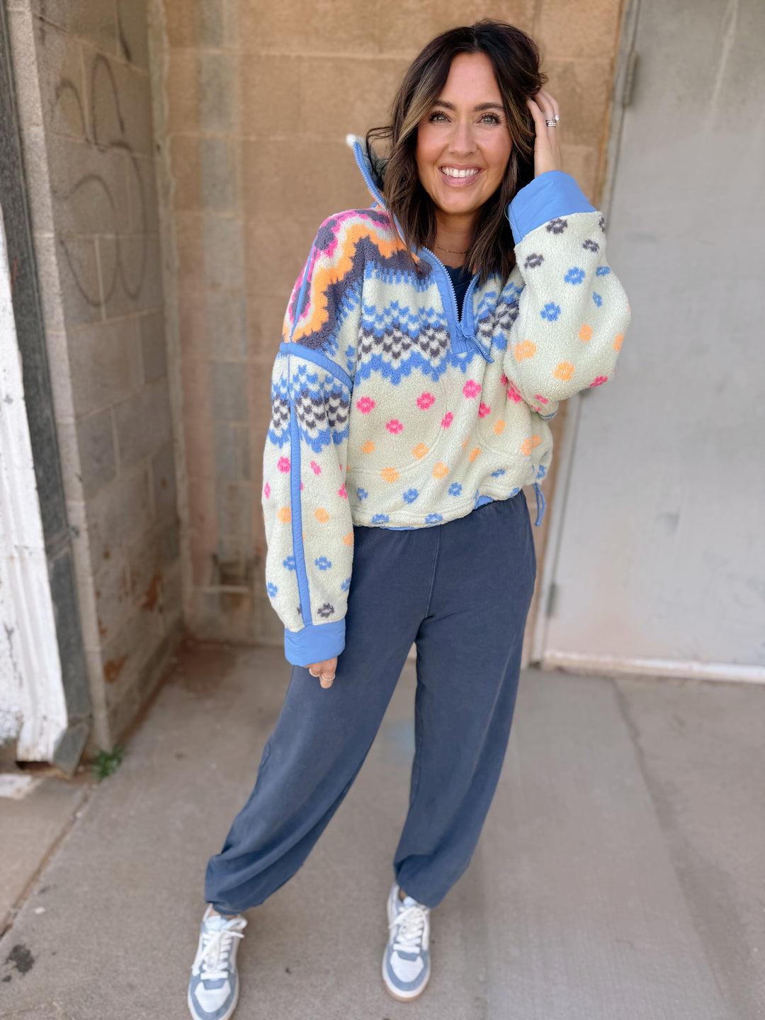 FP Movement | Printed Mountain High 1/2 - Isle knit Spring Meadow