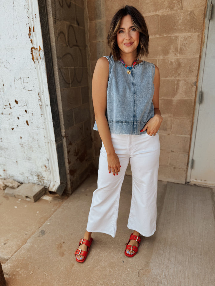 AG Jean | Saige Wide Leg Crop - Gallery White