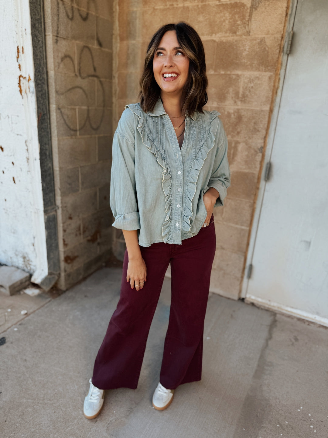 We The Free | Tattered and Ruffled Top - Vintage Tint Wash