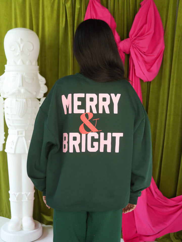 Merry & Bright Sweatshirt - Pine
