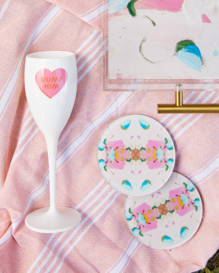 Monets Garden Pink Coaster | Individual