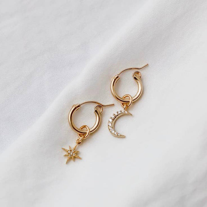 Celestial Star & Moon Hoops