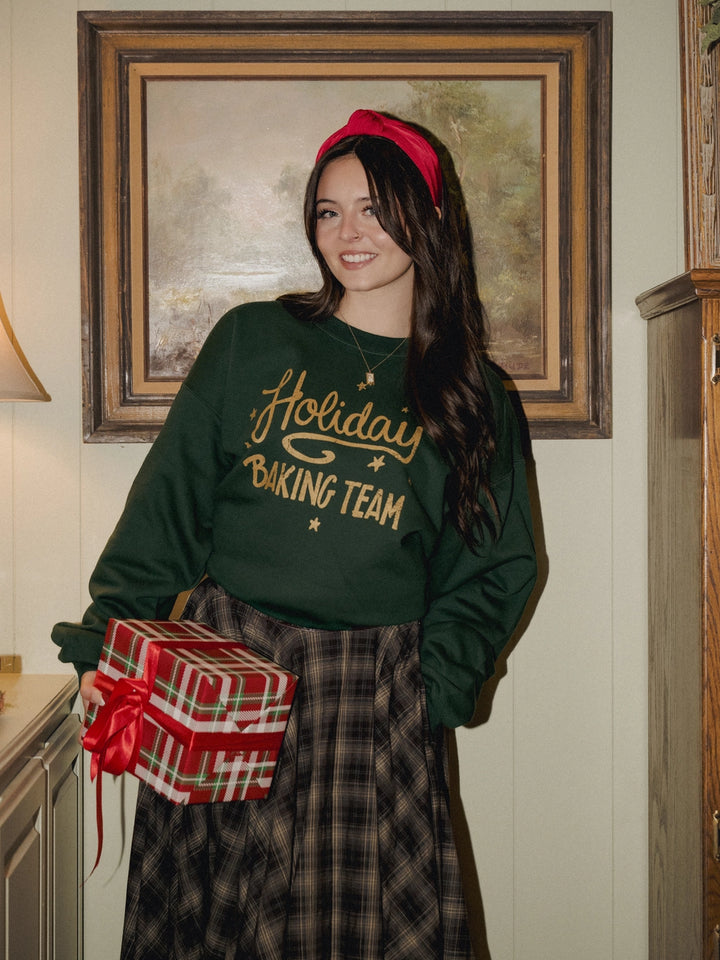 Holiday Baking Team Sweatshirt -Forest Green