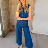 Habitual | Denver Pintuck Crop Pant - Cornflower Blue